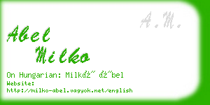 abel milko business card